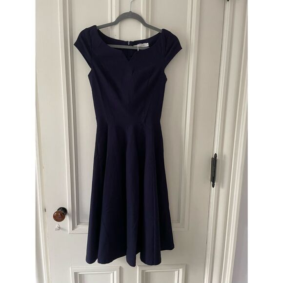 NWT Muxx scoop neck navy dress S - Picture 2 of 4